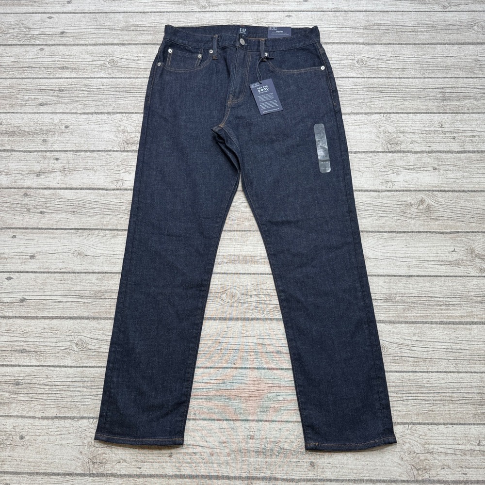 NEW GAP Jeans Men's 30x30 Dark Indigo GapFlex Stretch Straight Leg Original Fit